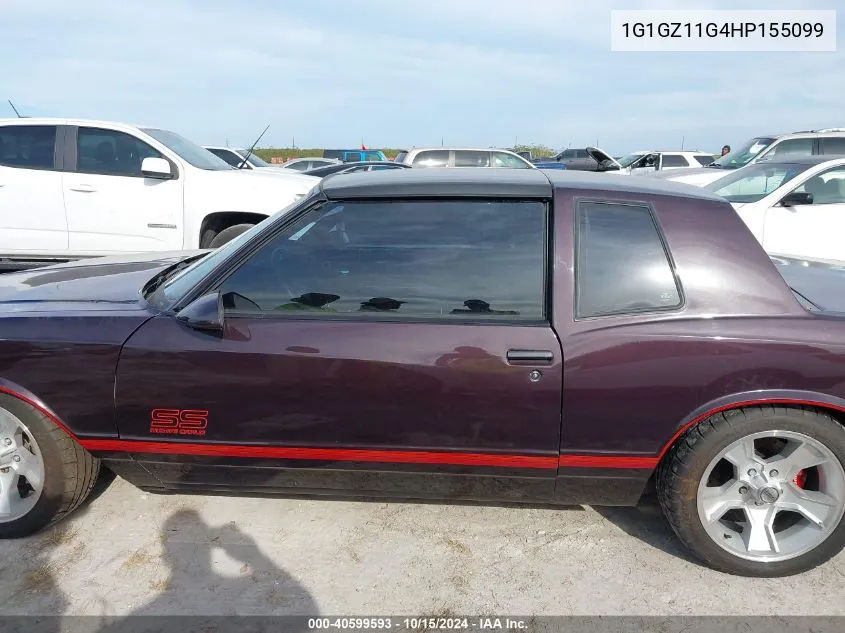 1987 Chevrolet Monte Carlo VIN: 1G1GZ11G4HP155099 Lot: 40599593