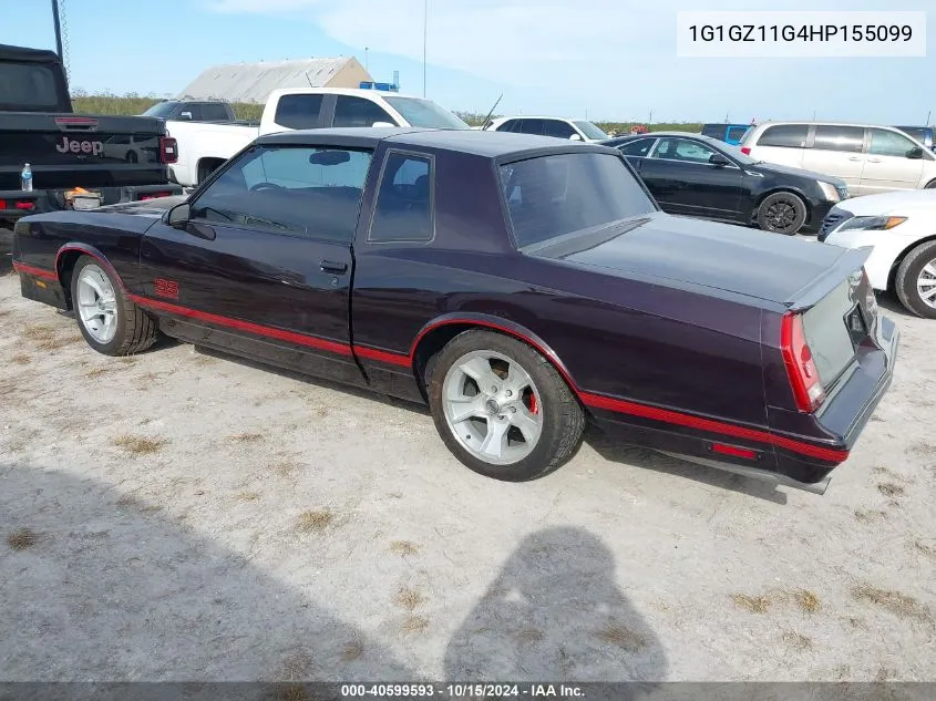 1987 Chevrolet Monte Carlo VIN: 1G1GZ11G4HP155099 Lot: 40599593