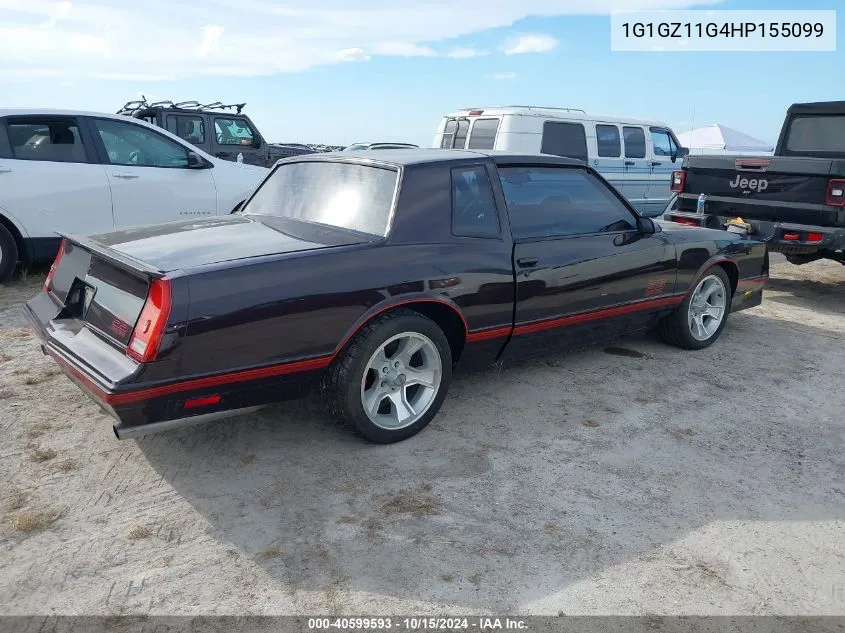 1987 Chevrolet Monte Carlo VIN: 1G1GZ11G4HP155099 Lot: 40599593