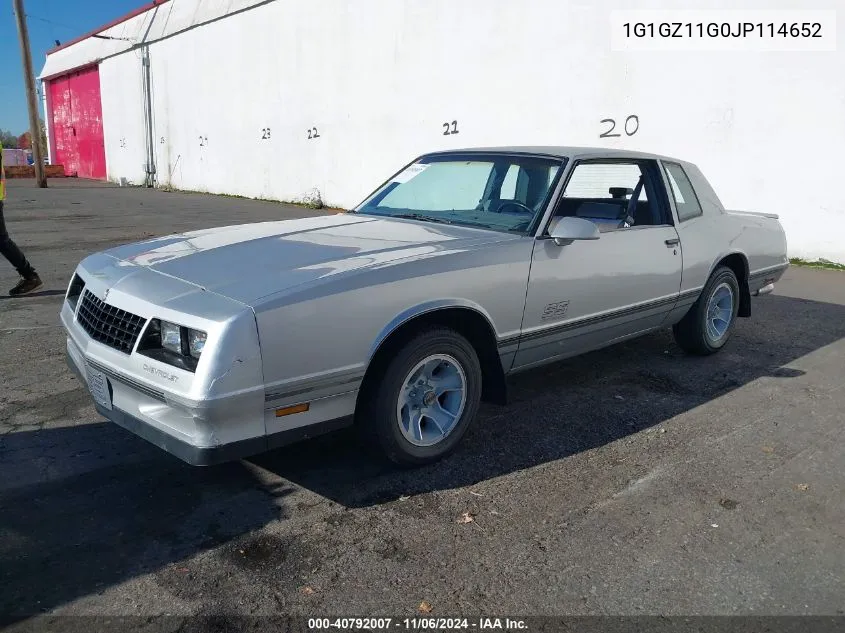 1988 Chevrolet Monte Carlo VIN: 1G1GZ11G0JP114652 Lot: 40792007