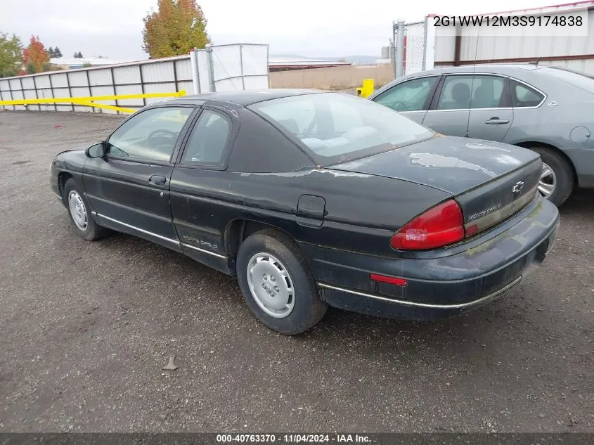 1995 Chevrolet Monte Carlo Ls VIN: 2G1WW12M3S9174838 Lot: 40763370