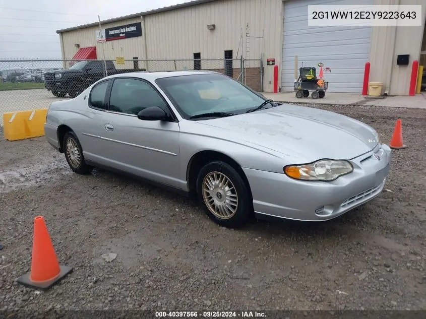 2000 Chevrolet Monte Carlo Ls VIN: 2G1WW12E2Y9223643 Lot: 40397566