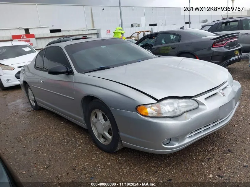 2000 Chevrolet Monte Carlo Ss VIN: 2G1WX12K8Y9369757 Lot: 40868098