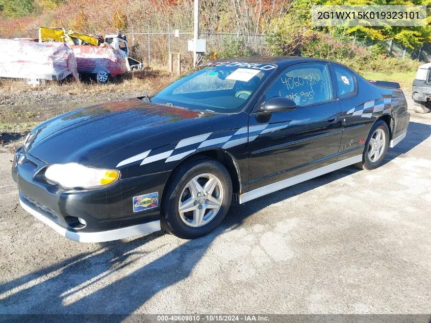 2001 Chevrolet Monte Carlo Ss VIN: 2G1WX15K019323101 Lot: 40609810