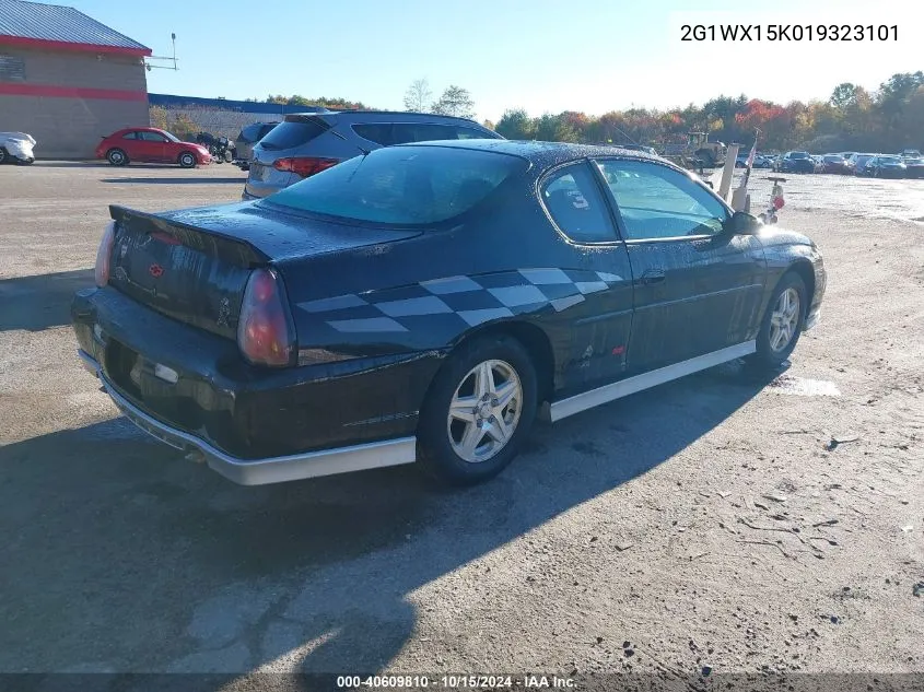 2001 Chevrolet Monte Carlo Ss VIN: 2G1WX15K019323101 Lot: 40609810