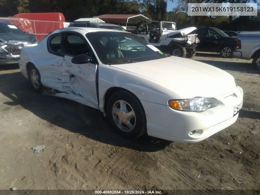 2001 Chevrolet Monte Carlo Ss VIN: 2G1WX15K619158123 Lot: 40692854