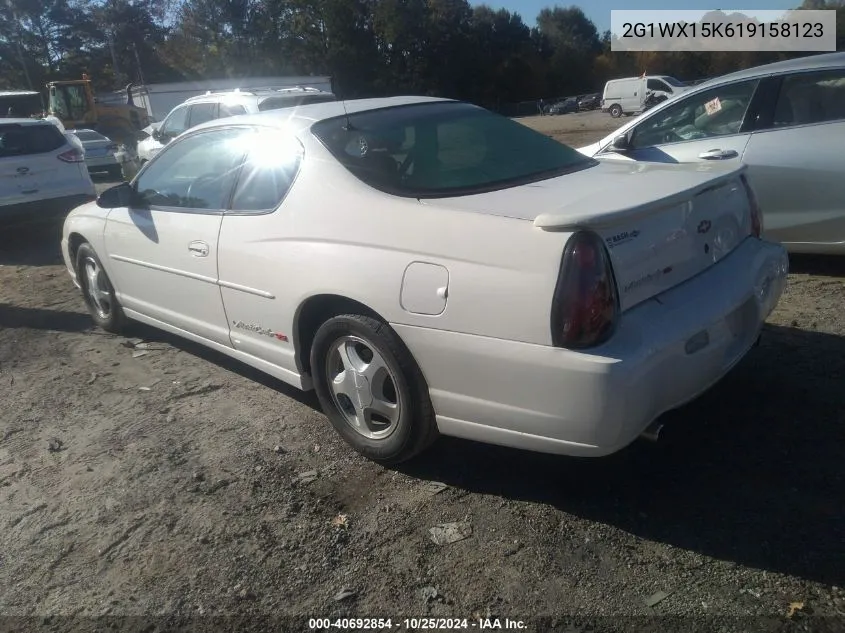 2001 Chevrolet Monte Carlo Ss VIN: 2G1WX15K619158123 Lot: 40692854