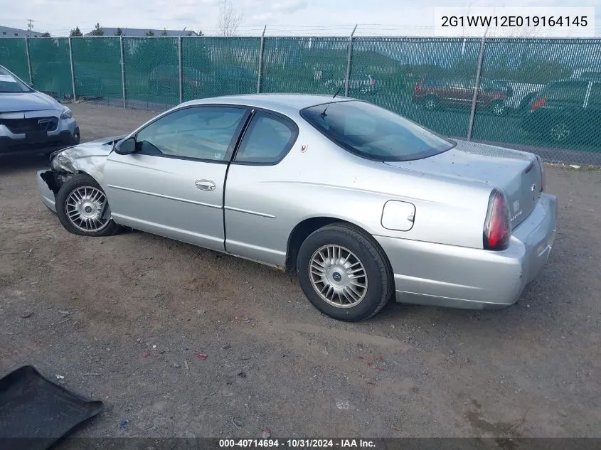 2001 Chevrolet Monte Carlo Ls VIN: 2G1WW12E019164145 Lot: 40714694