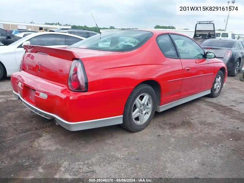 2002 Chevrolet Monte Carlo Ss VIN: 2G1WX15K829161574 Lot: 39346370