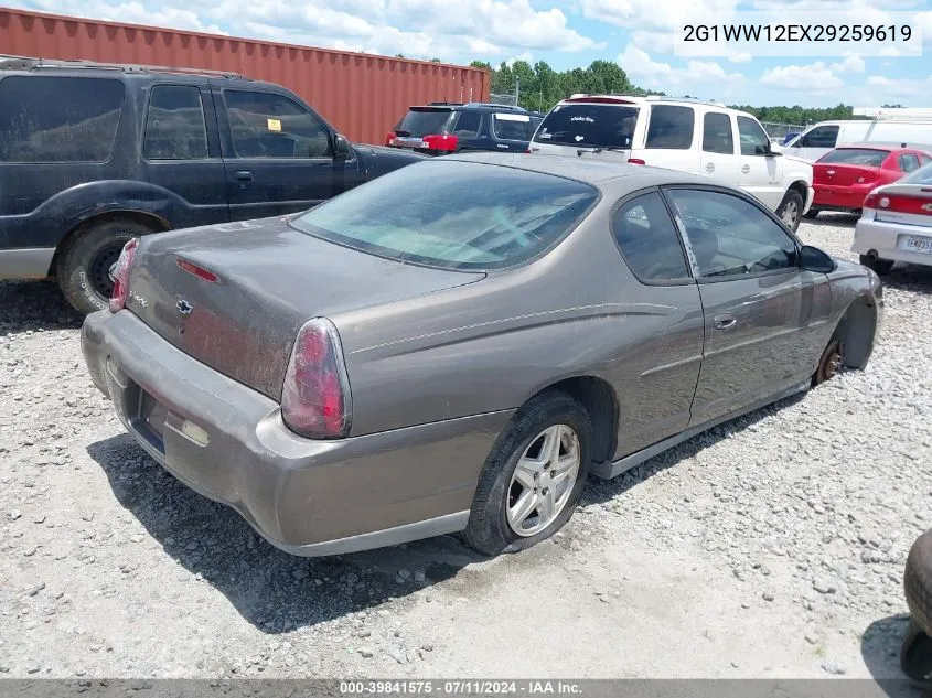 2002 Chevrolet Monte Carlo Ls VIN: 2G1WW12EX29259619 Lot: 39841575