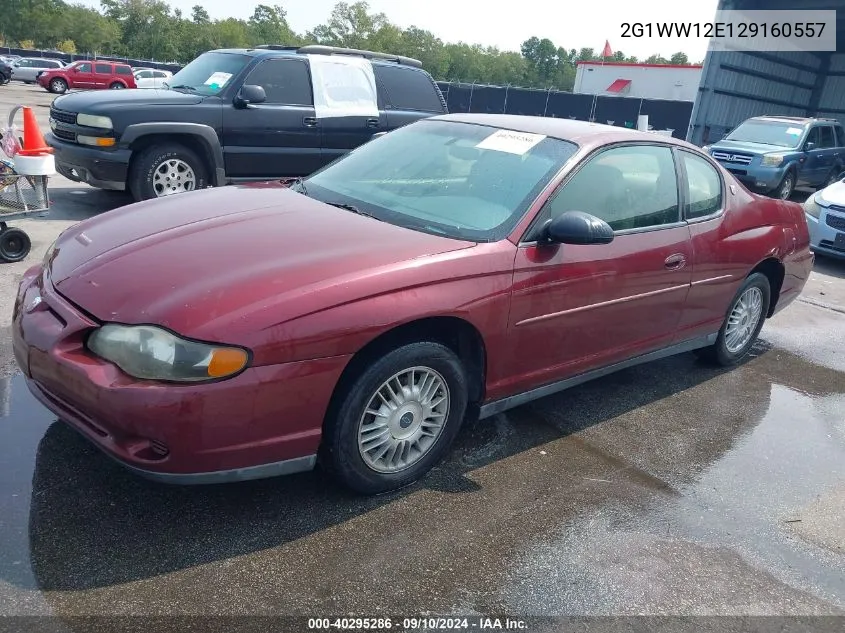 2002 Chevrolet Monte Carlo Ls VIN: 2G1WW12E129160557 Lot: 40295286