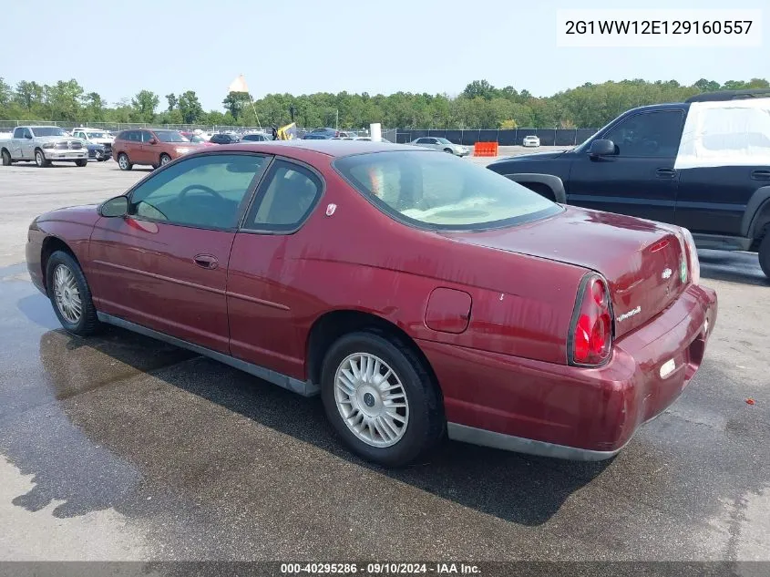 2002 Chevrolet Monte Carlo Ls VIN: 2G1WW12E129160557 Lot: 40295286