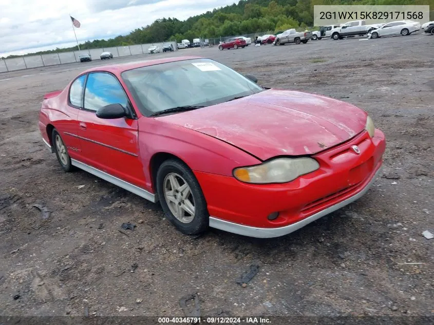 2002 Chevrolet Monte Carlo Ss VIN: 2G1WX15K829171568 Lot: 40345791