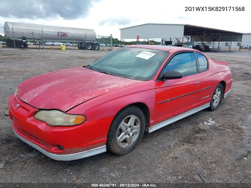 2G1WX15K829171568 2002 Chevrolet Monte Carlo Ss