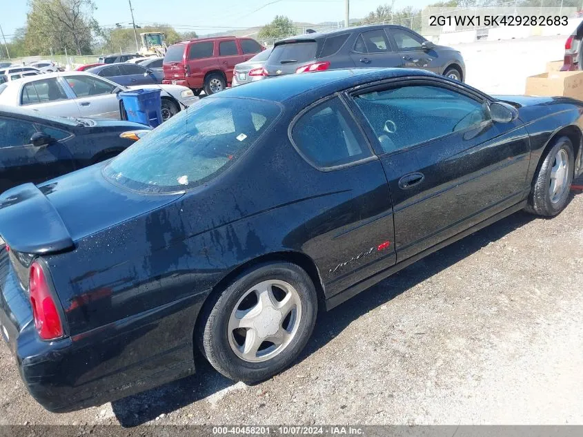 2002 Chevrolet Monte Carlo Ss VIN: 2G1WX15K429282683 Lot: 40458201