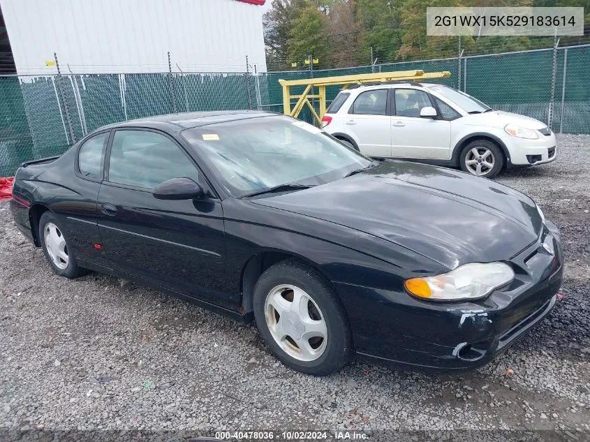 2002 Chevrolet Monte Carlo Ss VIN: 2G1WX15K529183614 Lot: 40478036