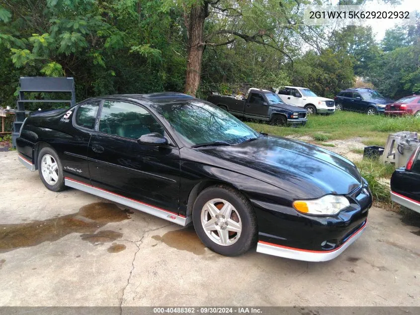 2002 Chevrolet Monte Carlo Ss VIN: 2G1WX15K629202932 Lot: 40488362