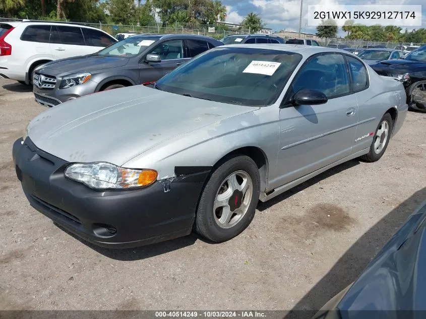 2002 Chevrolet Monte Carlo Ss VIN: 2G1WX15K929127174 Lot: 40514249