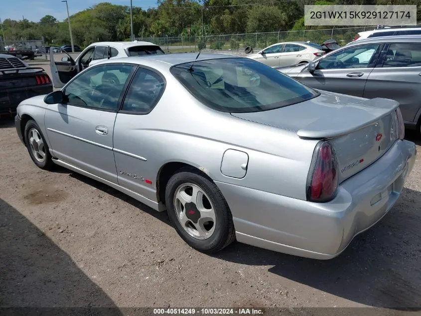 2002 Chevrolet Monte Carlo Ss VIN: 2G1WX15K929127174 Lot: 40514249