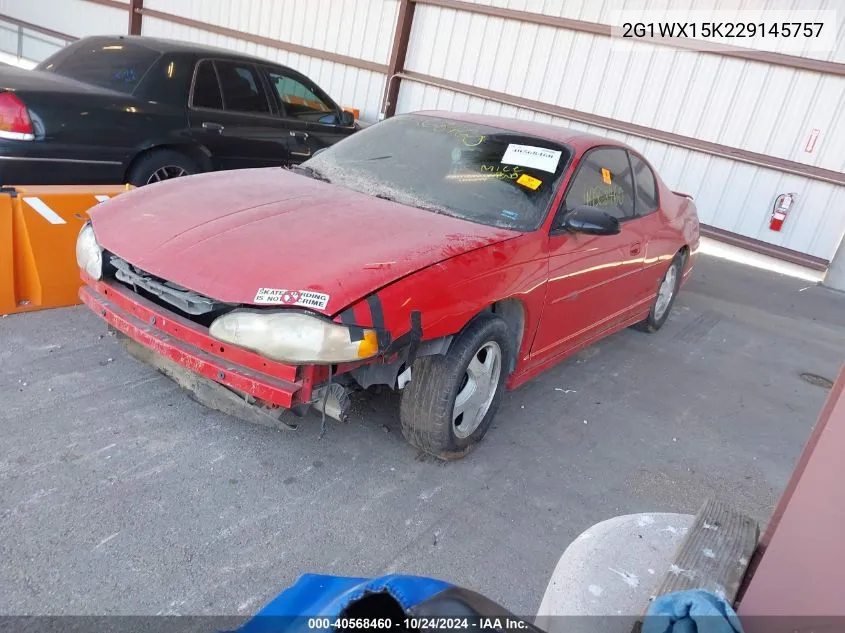 2G1WX15K229145757 2002 Chevrolet Monte Carlo Ss