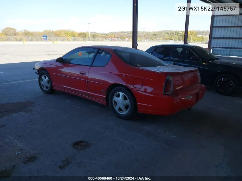 2G1WX15K229145757 2002 Chevrolet Monte Carlo Ss