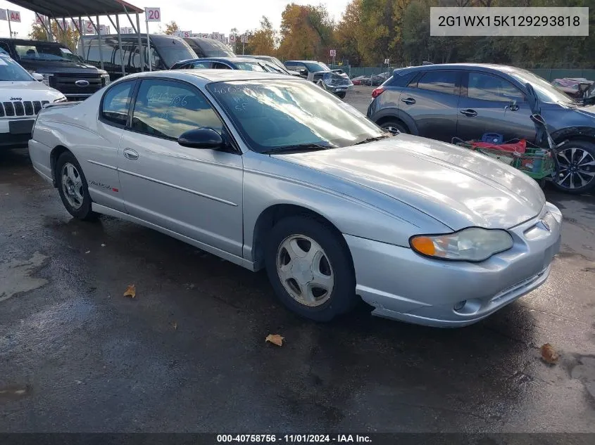 2002 Chevrolet Monte Carlo Ss VIN: 2G1WX15K129293818 Lot: 40758756