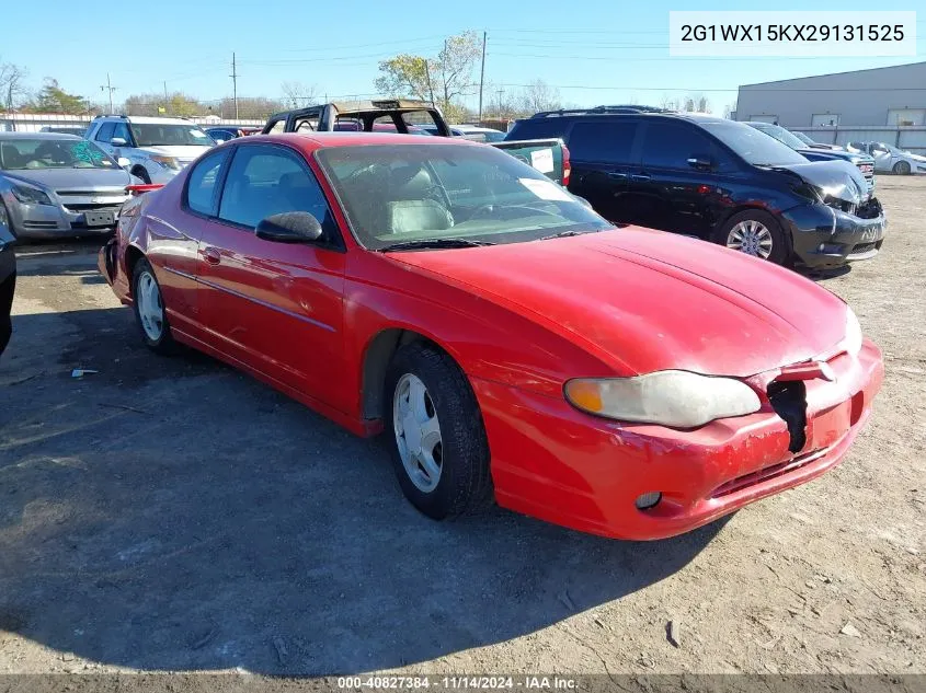 2002 Chevrolet Monte Carlo Ss VIN: 2G1WX15KX29131525 Lot: 40827384