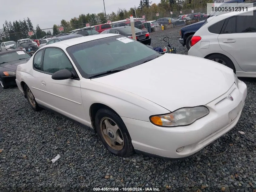 2003 Chevrolet Monte Carlo VIN: 18005512311 Lot: 40511688