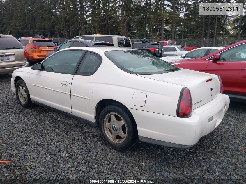 2003 Chevrolet Monte Carlo VIN: 18005512311 Lot: 40511688