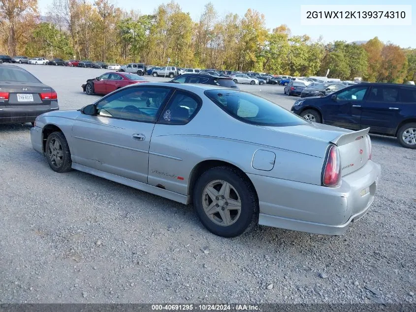 2003 Chevrolet Monte Carlo Ss VIN: 2G1WX12K139374310 Lot: 40691295