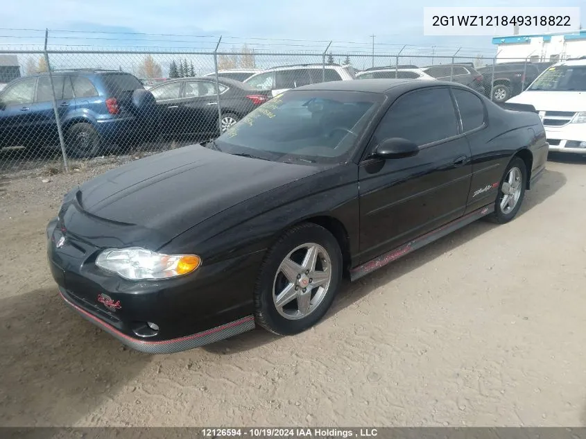 2004 Chevrolet Monte Carlo Ss Supercharged VIN: 2G1WZ121849318822 Lot: 12126594