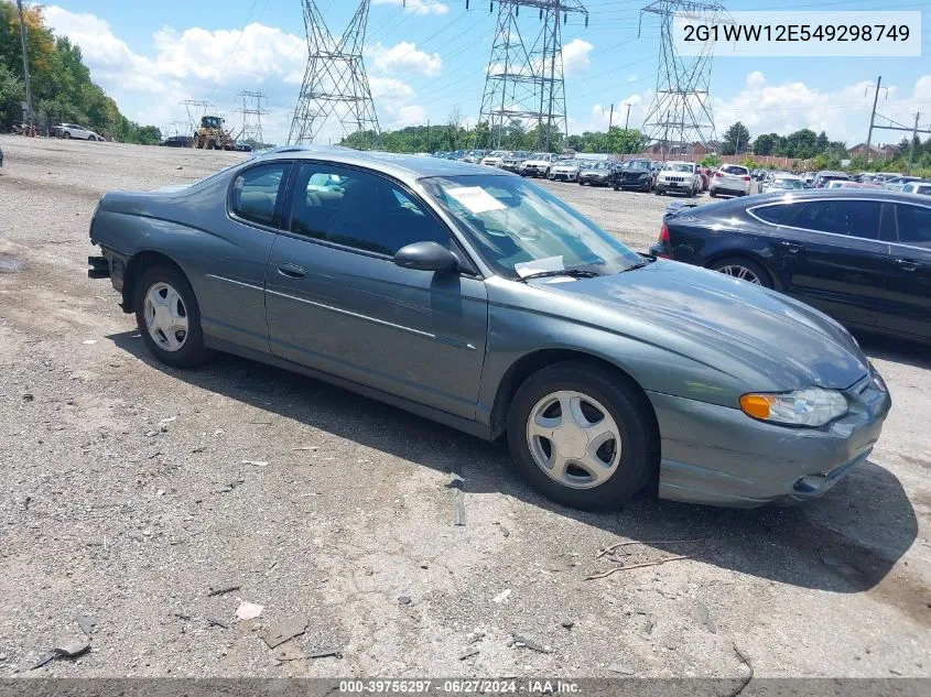 2004 Chevrolet Monte Carlo Ls VIN: 2G1WW12E549298749 Lot: 39756297