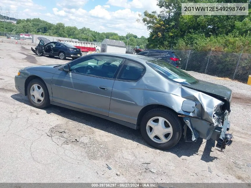 2004 Chevrolet Monte Carlo Ls VIN: 2G1WW12E549298749 Lot: 39756297