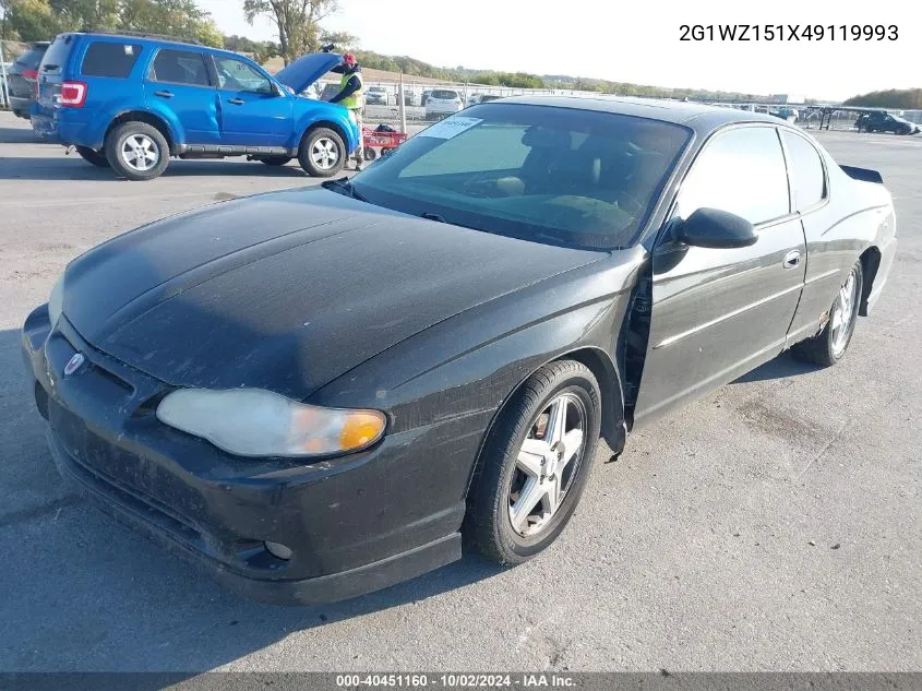 2004 Chevrolet Monte Carlo Supercharged Ss VIN: 2G1WZ151X49119993 Lot: 40451160