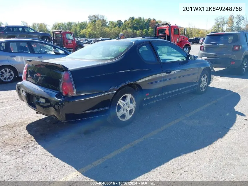 2004 Chevrolet Monte Carlo Ss VIN: 2G1WX12K849248768 Lot: 40486316