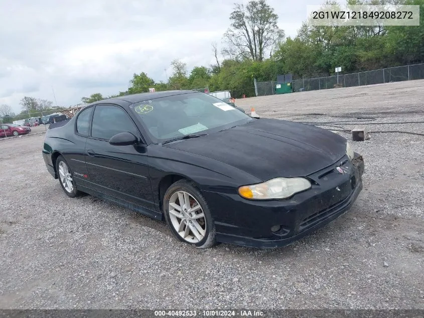 2004 Chevrolet Monte Carlo Supercharged Ss VIN: 2G1WZ121849208272 Lot: 40492533