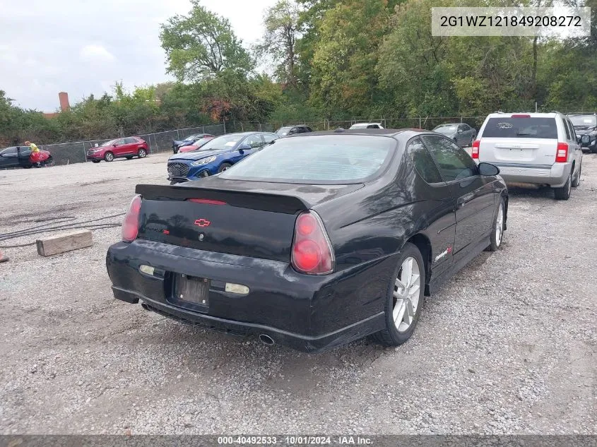 2004 Chevrolet Monte Carlo Supercharged Ss VIN: 2G1WZ121849208272 Lot: 40492533