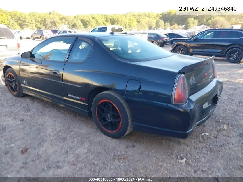 2004 Chevrolet Monte Carlo Supercharged Ss VIN: 2G1WZ121249345840 Lot: 40518883