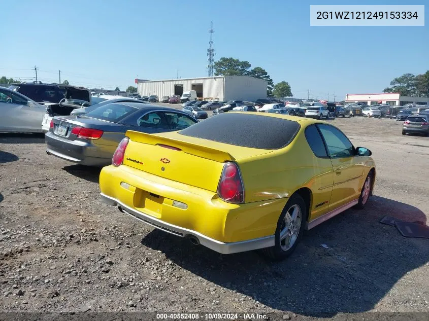 2004 Chevrolet Monte Carlo Supercharged Ss VIN: 2G1WZ121249153334 Lot: 40552408