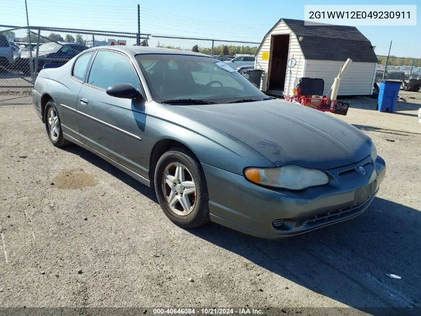 2004 Chevrolet Monte Carlo Ls VIN: 2G1WW12E049230911 Lot: 40646084