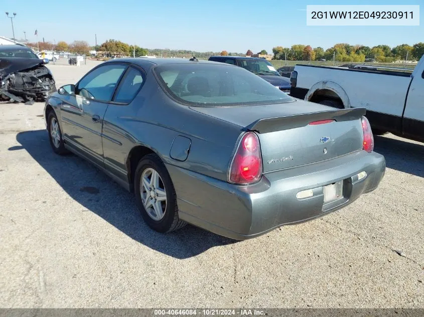 2004 Chevrolet Monte Carlo Ls VIN: 2G1WW12E049230911 Lot: 40646084