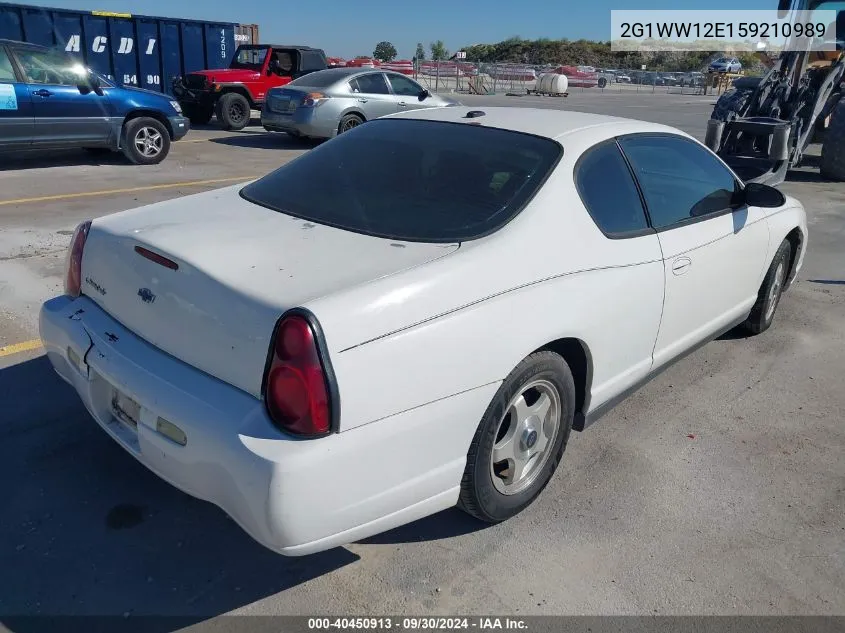 2005 Chevrolet Monte Carlo Ls VIN: 2G1WW12E159210989 Lot: 40450913