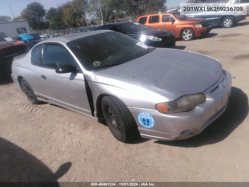 2005 Chevrolet Monte Carlo Lt VIN: 2G1WX15K259236709 Lot: 40461324