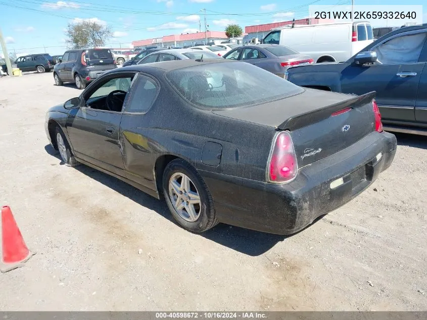 2005 Chevrolet Monte Carlo Lt VIN: 2G1WX12K659332640 Lot: 40598672