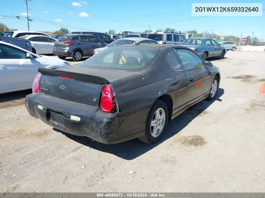 2005 Chevrolet Monte Carlo Lt VIN: 2G1WX12K659332640 Lot: 40598672