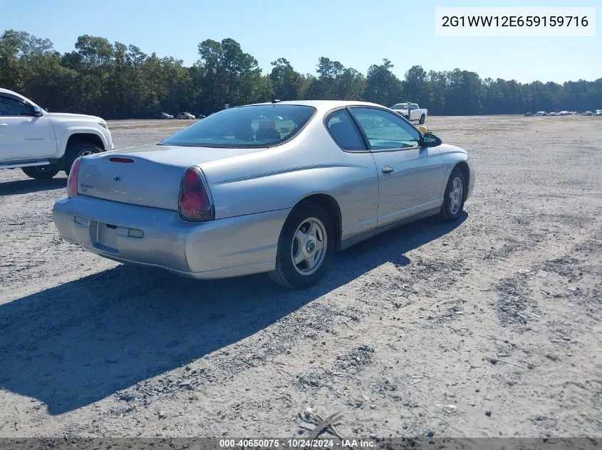 2005 Chevrolet Monte Carlo Ls VIN: 2G1WW12E659159716 Lot: 40650075