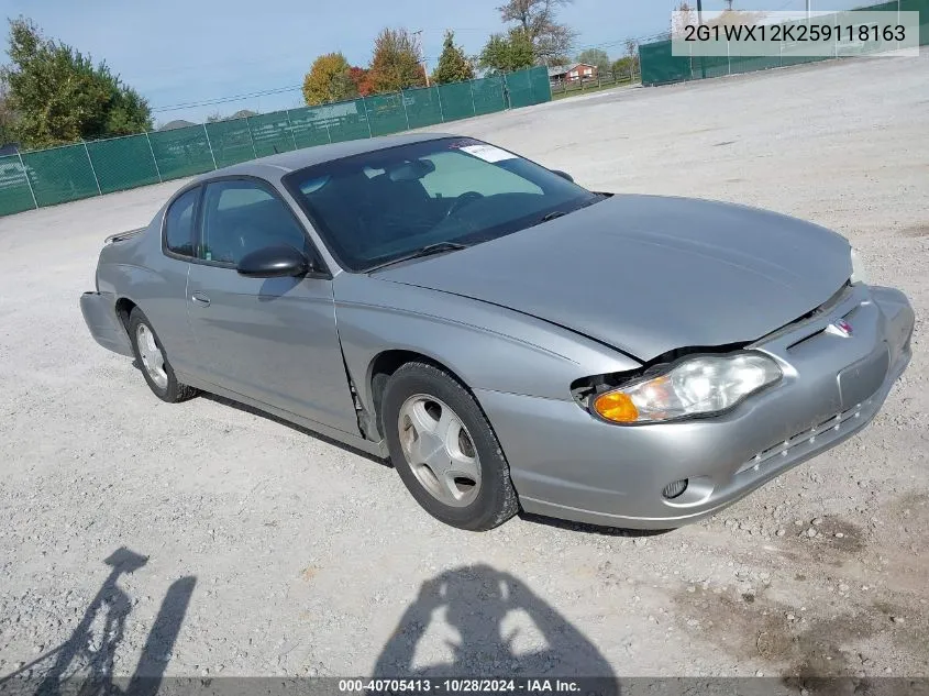 2005 Chevrolet Monte Carlo Lt VIN: 2G1WX12K259118163 Lot: 40705413