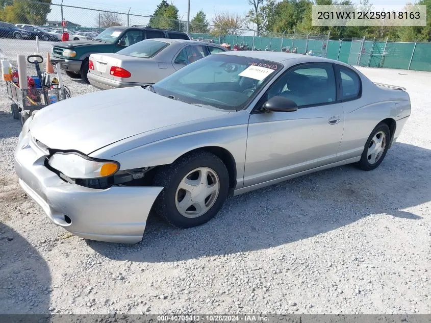 2005 Chevrolet Monte Carlo Lt VIN: 2G1WX12K259118163 Lot: 40705413