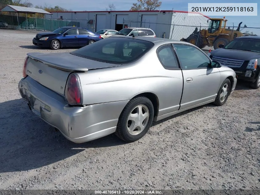 2005 Chevrolet Monte Carlo Lt VIN: 2G1WX12K259118163 Lot: 40705413