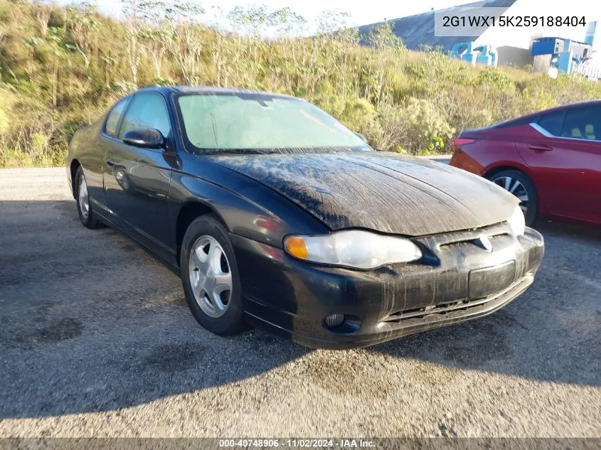 2005 Chevrolet Monte Carlo Lt VIN: 2G1WX15K259188404 Lot: 40748906